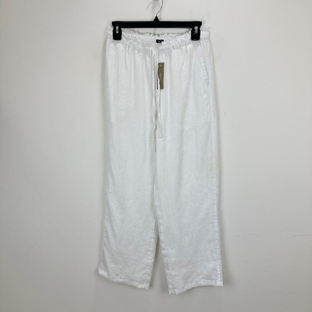 J.Crew Petite Soleil Pant Linen Pull on Relaxed White Small petite